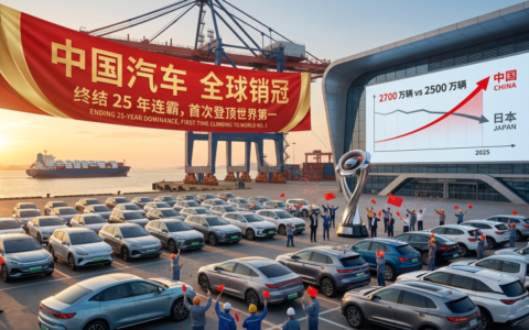 历史性时刻！中国汽车终结日本 25年连霸，首次登顶全球销冠宝座